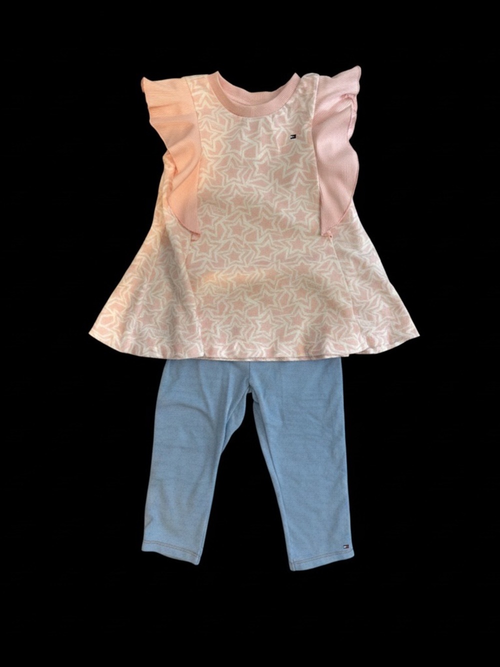 Tommy Hilfiger Pink Starprint Tunic with Light Blue Leggings Set